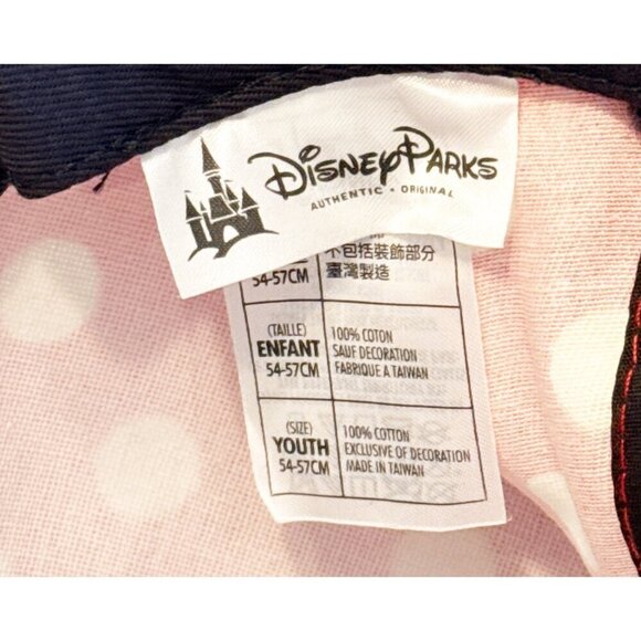 Minnie Mouse Hugs & Kisses Polka Dot Baseball Cap With Ears & Bow For Kids NWOT - Picture 7 of 8